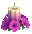 Magenta Petunia Flower Candle