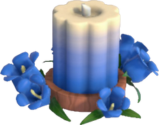 Blue Bellbutton Flower Candle