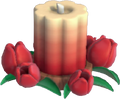 Red Tulias Flower Candle.