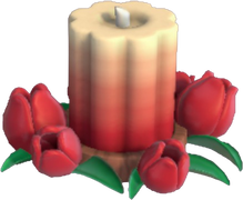 Red Tulias Flower Candle