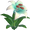 Dandelily Flower - Teal and White Ombre.png