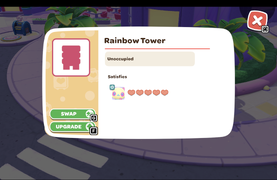 Rainbow Tower interaction menu.