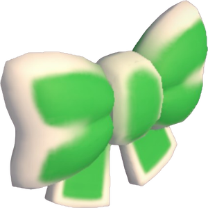 Ribbon Bow - Green and White Trim.png